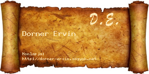 Dorner Ervin névjegykártya